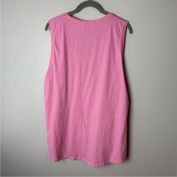 Simply Southern Sleeveless T Shirt Size Large Tank Top Cotton Pink Scoop Neck - Picture 4 of 5